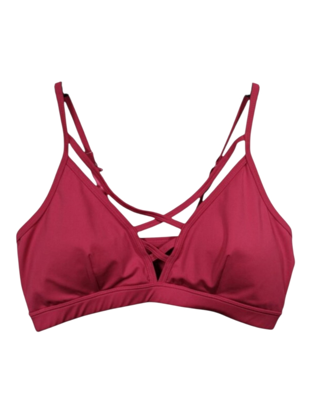 Bally Total Fitness Sports Bra Strappy Convertible Removable Pads Pink MEDIUM
